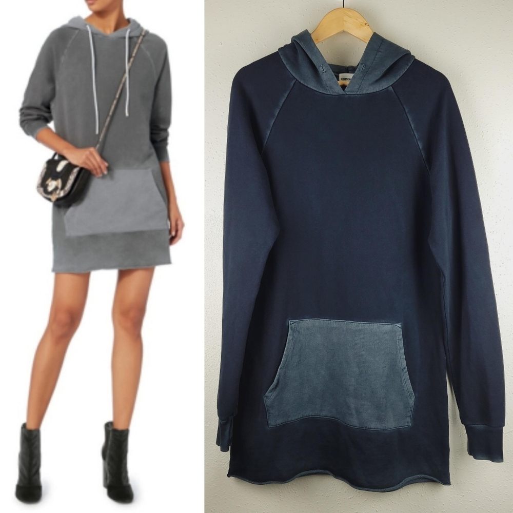 Cotton Citizen milan oversized hooded sweatshirt dress